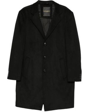 SERGIO MORETTI FIRENZE Single-Breasted Notched-Lapels Coat - Black