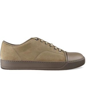 Lanvin Dbb1 Round-Toe Suede Trainers - Brown