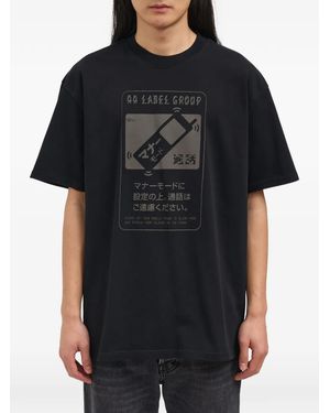 44 Label Group Mute Corrosion Graphic-Print Cotton T-Shirt - Black