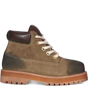 PDF Strada Leather-Trimmed Nubuck Boots - Brown