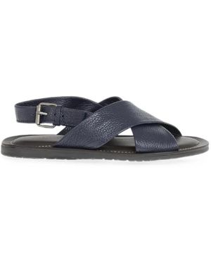 Corneliani Crossover-Strap Slingback Sandals - Blue