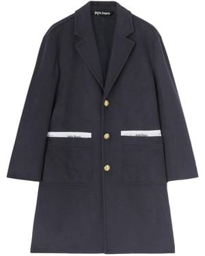 Palm Angels Sartorial Tape Woll Cashmere Mantel - Blu