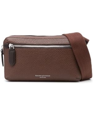 Aspinal of London Reporter Compact Leren Crossbodytas - Bruin