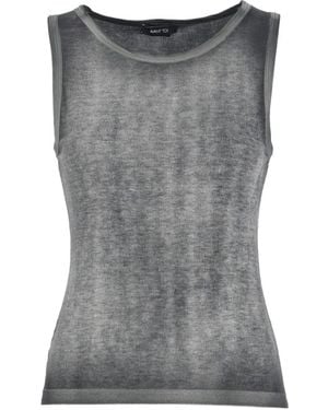 Avant Toi Ribbed Knit Tank Top - Gray