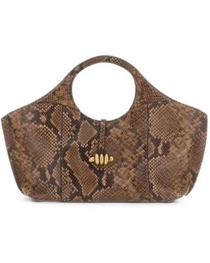 Gianni Chiarini Infinity Python-Printed Leather Shoulder Bag - Brown