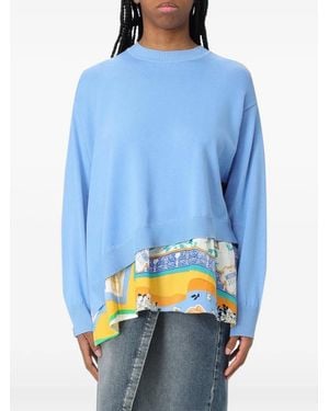 Moschino Asymmetric-Hem Layered Jumper - Blue