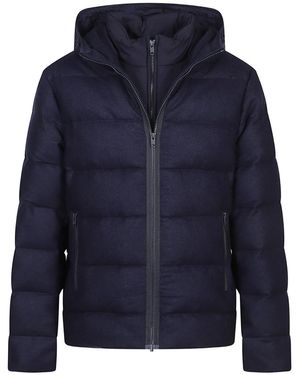 Fay Hooded Quilted Jacket - Blue