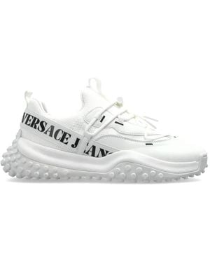 Versace Jeans Couture Logo-Lettering Lace-Up Trainers - White