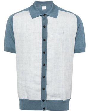 Pal Zileri Hemd Mit Gestricktem Einsatz - Blau