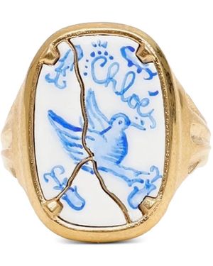 Chloé Chevalière Hummingbird À Détail Incrusté En Céramique - Blue