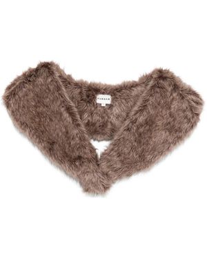 P.A.R.O.S.H. Bufanda con cuello de pelo artificial - Marrón