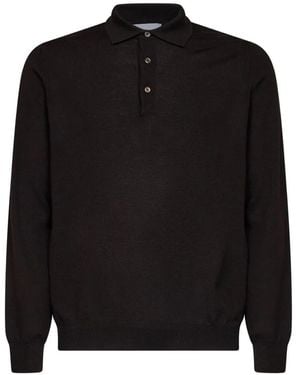 D4.0 Long-Sleeve Polo Shirt - Black