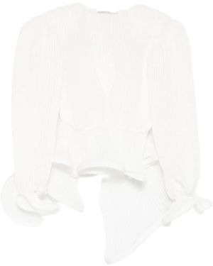 ROWEN ROSE V-Neck Blouse - White