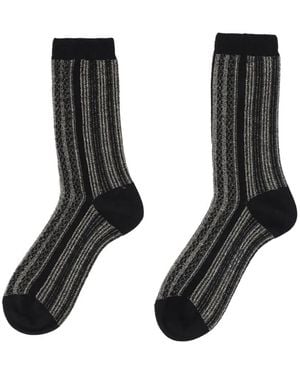 ANT45 Mannar Metallic-Thread Socks - Black