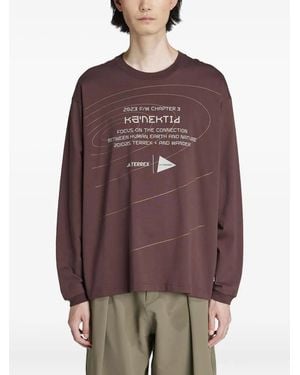 adidas Graphic-Print Long-Sleeve Sweater - Purple