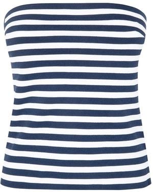 Liviana Conti Striped Bandeau Top - Blue