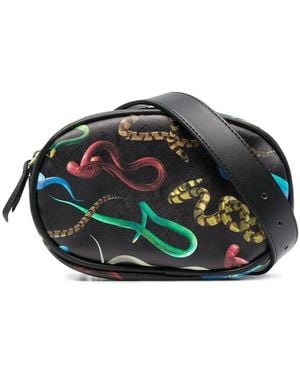 Seletti Riñonera Con Estampado De Serpientes - Negro