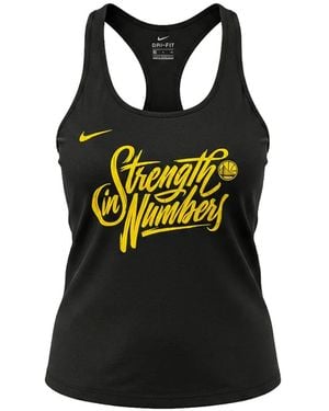 Nike Nba Warriors Playoffs Bound Team Mantra Dri-Fit Tank Top - Black
