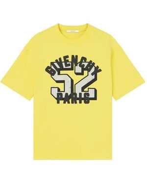 Givenchy Logo-Print Boxy-Fit T-Shirt - Yellow