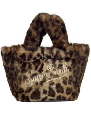 MC2 Saint Barth Leopard-Print Faux-Fur Tote Bag - Brown