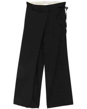 Alysi Wrap-Style Trousers - Black