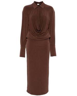 ANDAMANE Lilia Long-Sleeve Maxi Dress - Brown