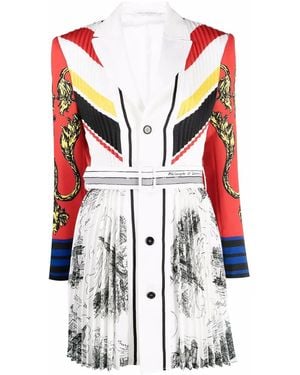 Philosophy Di Lorenzo Serafini Stripe-Detail Pleated Mini Dress - Red