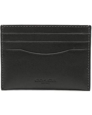 COACH Logo-Embossed Leather Cardholder - Black