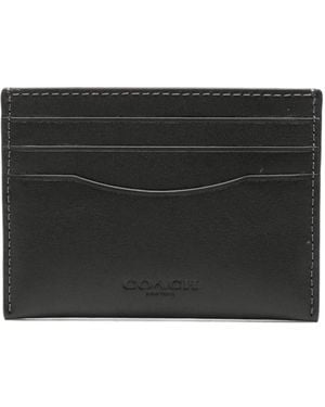 COACH Logo-Embossed Leather Cardholder - Black