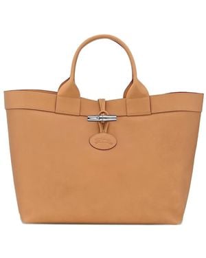 Longchamp Le Roseau L Tote Bag - Brown