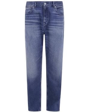 7 For All Mankind Jean Droit À Effet Délavé - Blue