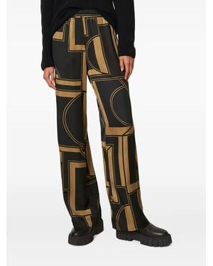 Marc O' Polo Geometric-Print Pants - Black