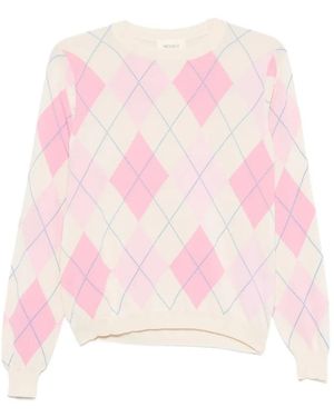 ViCOLO Argyle-Pattern Jumper - Pink