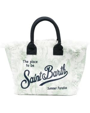 MC2 Saint Barth Vanity Tote Bag Mit Leoparden-Print - Weiß