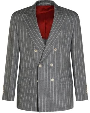 Brunello Cucinelli Double-Breasted Blazer - Grey