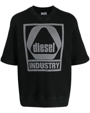 DIESEL Graphic-Print Cotton T-Shirt - Black
