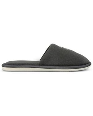 Chrome Hearts London Horseshoe Logo-Embroidered Slippers - Grey