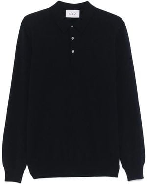 D4.0 Fine-Knit Polo Shirt - Blue