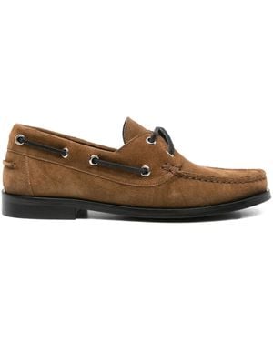 Aeyde Harris Suede Lace-Up Boat Shoes - Brown