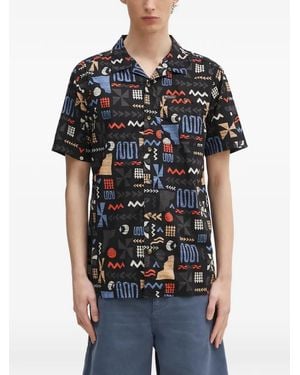Columbia Geometric-Print Shirt - Black