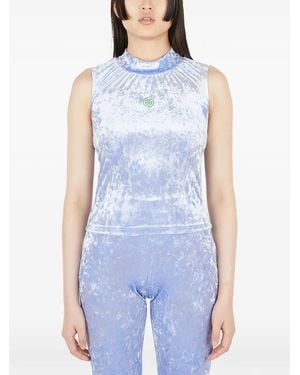 Perks And Mini Crushed Velvet Top - Blue