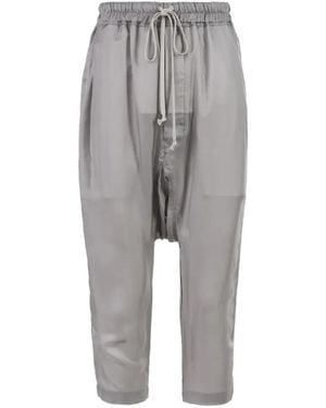 Rick Owens Dropped-Crotch Drawstring-Waist Trousers - Grey