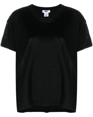 DKNY Short-Sleeve Linen T-Shirt - Black