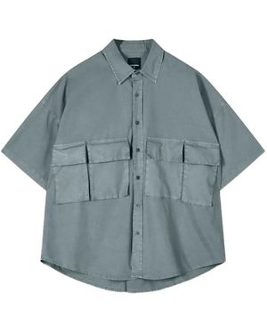 Patrizia Pepe Garment-Dyed Oversized Shirt - Blue