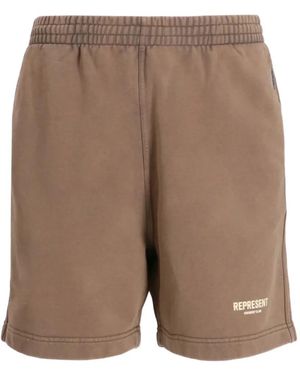 Represent Owners Club Logo-Print Shorts - Grey