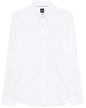 BOSS Logo-Embroidered Shirt - White