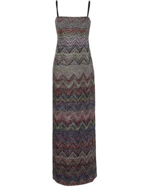 Missoni ジグザグモチーフ ノースリーブドレス - ブルー