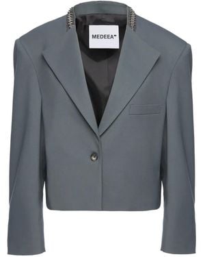 MEDEA Cropped Blazer - Blue