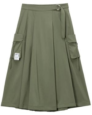 Musium Div. Pantalon Ample Ceinturé À Design Superposé - Green