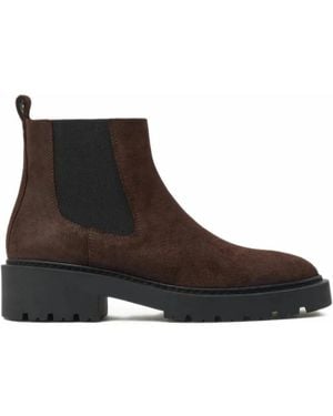 Bimba Y Lola Chocolate-Colored Leather Boots - Brown